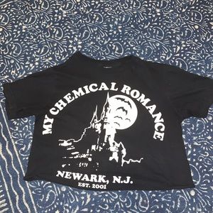 Cropped black my chemical romance top